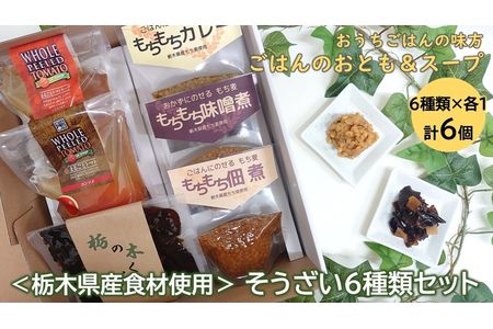 ＜栃木県産食材使用＞　そうざい６種類セット　（まるごとスープ、栃のきくらげ等×各１）