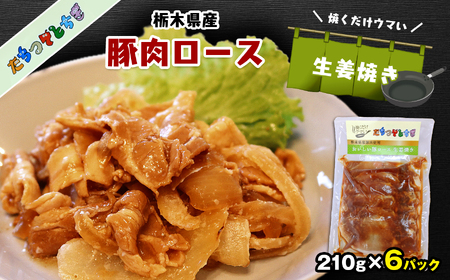 たちつてとちぎ 栃木県産豚肉ロース生姜焼き 6パック ギフトBOXでお届け