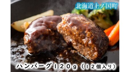 北海道産 上ノ国町 フルーツポークのハンバーグ（120g×12個）　ぶた　ブタ　肉　豚肉　冷凍