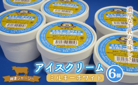 【神津牧場】ジャージー牛の濃厚ミルクで作った神津ジャージーアイスクリーム（牛乳味）6個入り F21K-309