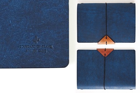 手帳 みたいな形の ノートカバー ［ A6サイズ 用 ］05 ブルー×ブラウン