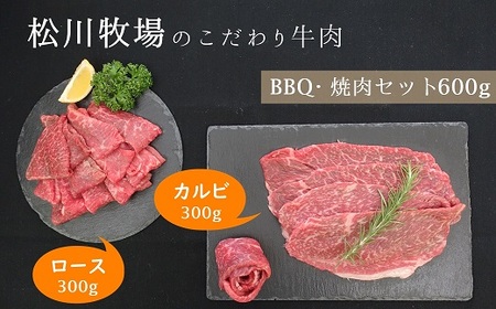 No.031 【数量限定】松川牧場のこだわり牛肉 BBQ 焼肉セット 600g 国産牛