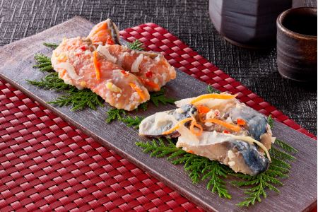 【北海道産】鮭・さば飯寿司セット計1kg　漁師の発酵郷土食