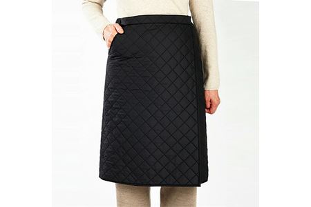 メリノン「羊毛キルティング巻きスカート」 Lサイズ／ブラック レディース