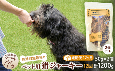 （１２回定期便）千葉県で獲れた猪ペット用ジャーキー(2個セット）１００g