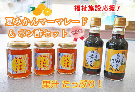 【福祉施設応援】夏みかんのポン酢とマーマレードセット [0010-0307]