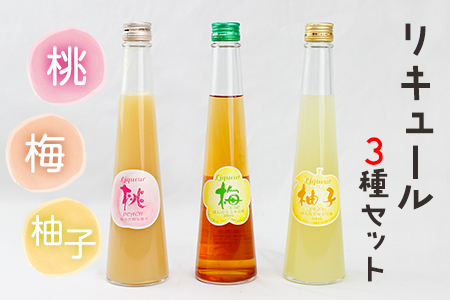 リキュール３種セット「梅酒」「桃酒」「柚子酒」各300ml／小泉酒造