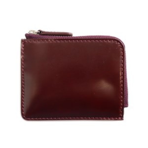 ミニ財布[イタリア産高級レザー]コードバン使用 (全4色)(カラー：バーガンディ)