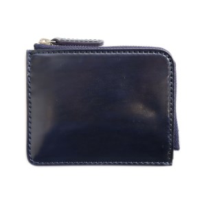 ミニ財布[イタリア産高級レザー]コードバン使用 (全4色)(カラー：ネイビー)