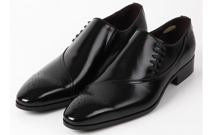 【浅草の靴】クリスチャンカラノ 本革ビジネスシューズ[TK-848](サイズ：24.5cm、カラー：ブラック)