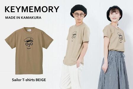 《0》【KEYMEMORY鎌倉】セーラー帽イラストTシャツ BEIGE