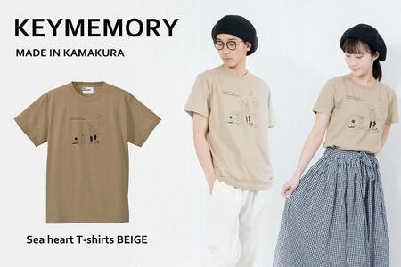 《0》【KEYMEMORY鎌倉】Sea heartイラストTシャツ BEIGE