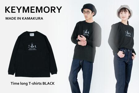 《1》レディースL・メンズS～M　TimeロングTシャツ　BLACK