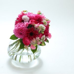 季節の花束と花瓶のセット　Sサイズ