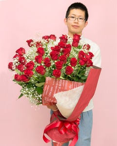 《記念日に届くお花シリーズ》赤バラの花束 36本「ロマンチックな瞬間」