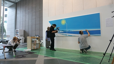 壁掛け壁画　小田原の風景など　大型オリジナルアート　壁のサイズに合わせたキャンバス作品　4メートル程度まで　海　山　空