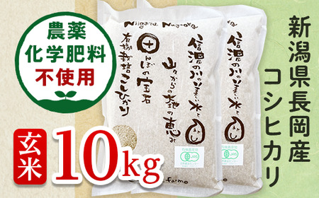 25-G101【玄米】新潟県長岡産「有機栽培」コシヒカリ10kg