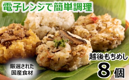11P20 新潟県産もち米使用「越後もちめし８個」（七目2個、和牛ごぼう2個、焼豚2個、ちりめん山椒2個）