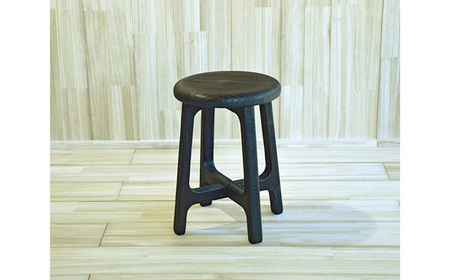 桐のラウンドスツール H45（焼杢）天然無垢の桐でできた椅子《サイズ：約W365 D365（座面φ320） H450（mm）・重さ：約1.8kg》家具インテリア 新生活 新生活 加茂市 イシモク