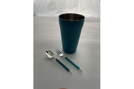 折燕ORI-EN タンブラー420ml・コーヒースプーン・ヒメフォーク BLUE