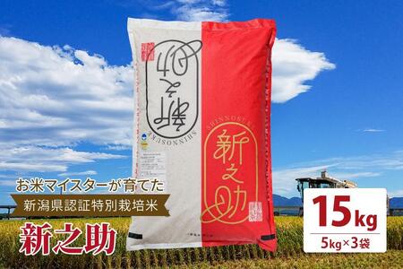 令和5年産お米マイスターが育てた新潟県認証特別栽培米「新之助」上越頸城産 15kg(5kg×3)精米