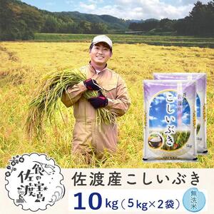 佐渡島産 こしいぶき 無洗米10kg(5kg×2袋)【令和5年産】～農薬5割減～