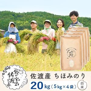 佐渡島産 ちほみのり 白米20kg(5kg×4袋）【令和5年産】～農薬5割減～