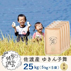 佐渡島産 ゆきん子舞 玄米25kg(5kg×5袋)【令和5年産】