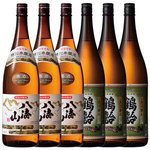 日本酒 八海山 特別本醸造・鶴齢 本醸造 1800ml×6本セット