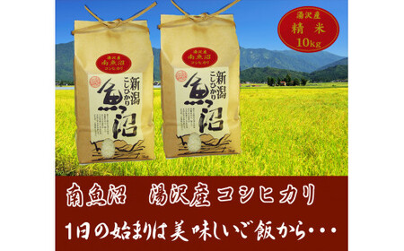 令和5年産 湯沢産コシヒカリ＜精米＞（白米）10kg（5kg×2袋）精米したてのお米をお届け