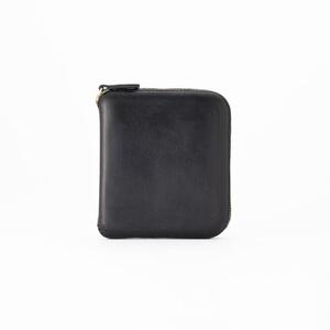 colm二つ折り財布　ブラック　立体成型で作った本革製財布