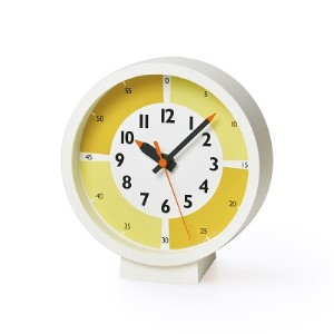 fun pun clock with color! for table / イエロー （YD18-05 YE）Lemnos レムノス  時計