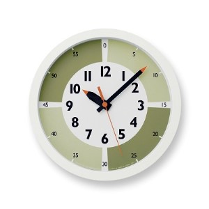 fun pun clock with color! / グリーン （YD15-01 GN）Lemnos レムノス  時計
