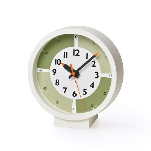 fun pun clock with color! for table /グリーン （YD18-05GN）Lemnos レムノス  時計