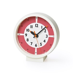 fun pun clock with color! for table / レッド （YD18-05 RE）Lemnos レムノス  時計