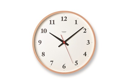 Plywood clock［電波時計] / LC21-06W NT レムノス Lemnos 時計