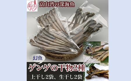 【富山湾深海魚】ゲンゲの干物 2種セット（上干し・生干し　各2袋）ハマオカ海の幸