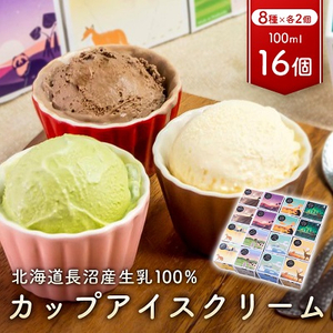 カップアイスクリーム　16個セット(8種各2個ずつ)【配送不可地域：離島】【1209864】