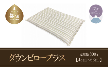 【羽毛枕】ダウンピロープラス　（定番サイズ：４３ｃｍ×６３ｃｍ）いつもの枕にプラス　【サンモト】