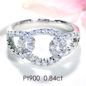 85-9-2 指輪 PT900 プラチナ リング ダイヤモンド 0.84ct 円形 サークル ダイヤ 【f159-pt】