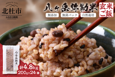 八ヶ岳弥勒(みろく)米（自然栽培・玄米ごはん・無菌パック・無添加）200g×24個