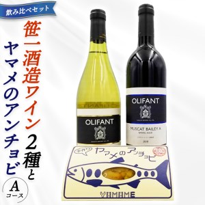 笹一酒造ワイン＆ヤマメのアンチョビ詰め合わせ(Aコース)