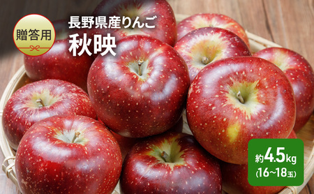 【贈答用】長野県産りんご「秋映」 約4.5kg（16～18玉）