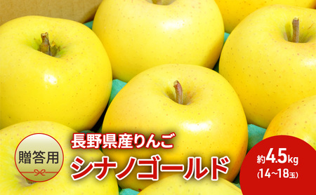 【贈答用】長野県産りんご「シナノゴールド」　約4.5kg（14玉～18玉）