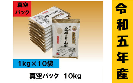 【令和5年産】「金崎さんちのお米」10kg(真空パック1kg×10袋)(5-18A)