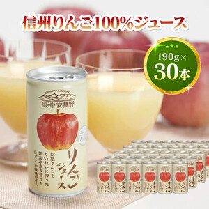 信州安曇野ストレート果汁100% りんごジュース（30本入り）