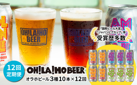 【12回定期便】オラホビール10本（3種合計10本）