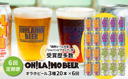 【6回定期便】オラホビール20本（3種合計20本）