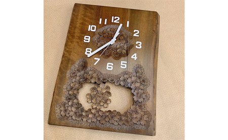 自然木振子時計（軽井沢彫・長野県伝統的工芸品）