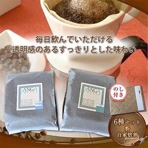 【のし付き】サンガコーヒー〈粉〉100g×6種【1097802】